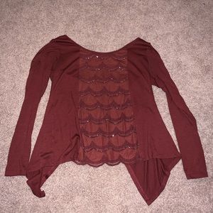Long Sleeve Top with Beading Detail